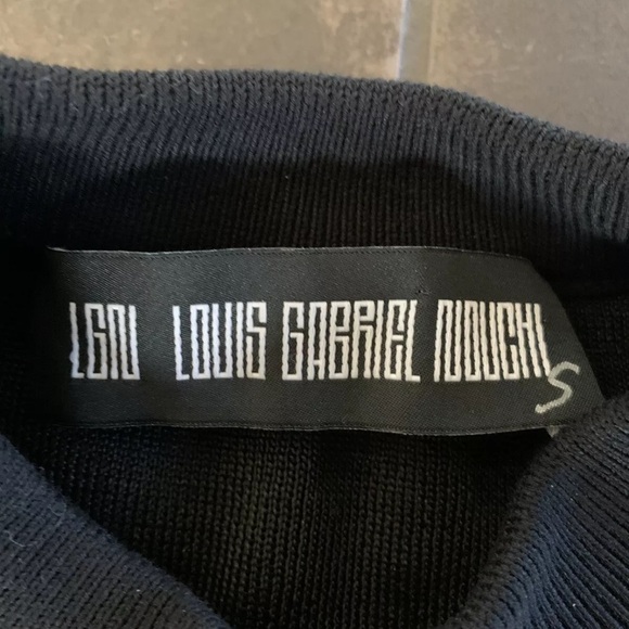 NWOT LGN Louis Gabriel Nouchi PULL JACQUARD EFFET SUEUR Black Sweater Sz S $495 - Picture 9 of 16